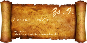 Zsolnai Irén névjegykártya